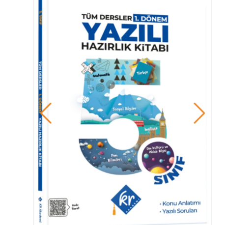 5. Sınıf Tüm Dersler 1. Dönem Yazılı Hazırlık Kitabı KR Akademi Yayınları