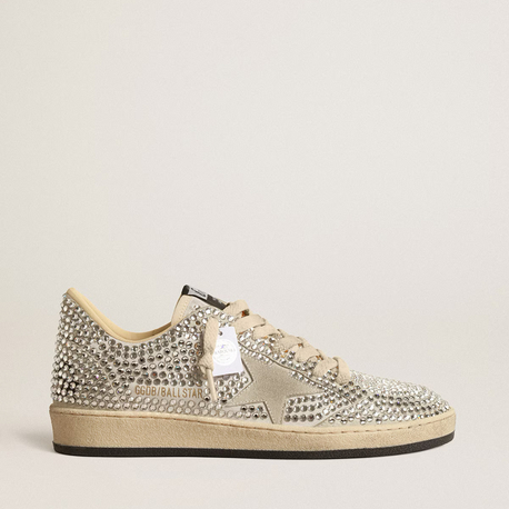 Golden Goose Women’s Ball Star with Swarovski crystals and gray suede star ( Premıum )