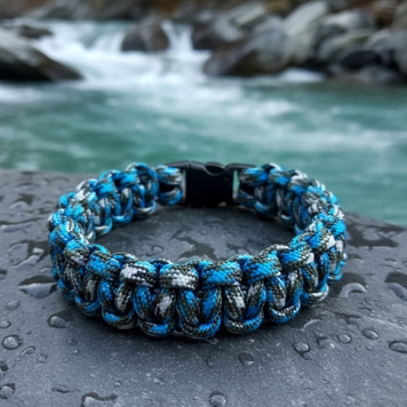 Mavi Kırçıllı Paracord Bileklik