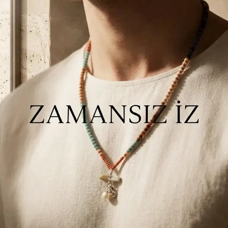 Turkuaz Kaplangözü shell kolye 