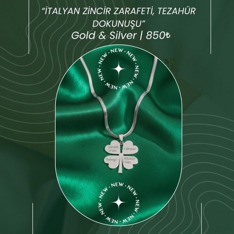 Tezahür yonca kolye