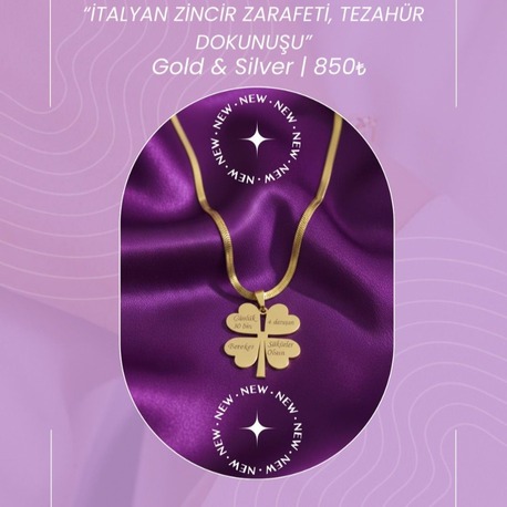 Tezahür yonca kolye