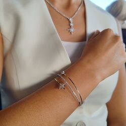 Kutup Yıldızlı Kelepçe Silver