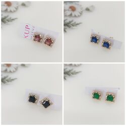 Xuping Mini Kare Küpe - Rose