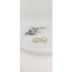 Taşlı Oval Küpe