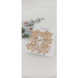 Xuping Yıldız Saçan Kalp Küpe - Rose (İki adet)