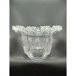 KIVIRCIK AVİZE CAMI.TAM ŞEFFAF(RENKSİZ) RENKTE. alt çapı:10,00cm-h:15,50cm