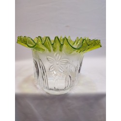 KIVIRCIK ABAJUR CAMI. AÇIK YEŞİL - ŞEFFAF, RENKLİ.alt çapı:10,00cm,h:15,50cm
