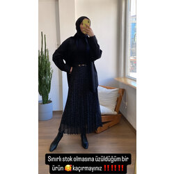 Puantiyeli piliseli etek