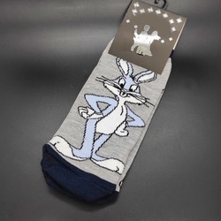 Baskılı Bilek Çorap Gri Bugs Bunny Karakterli