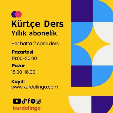 Kürtçe Haftalık Ders - Yıllık Abonelik