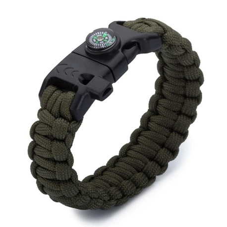 Paracord Bileklik Siyah Pusula-Ateş Başlatıcı-Düdük
