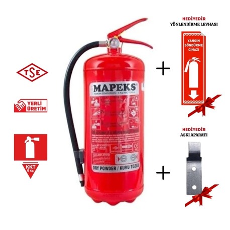 Yangın Tüpü 6 kg (MAPEKS MARKA) Kuru Kimyevi Toz