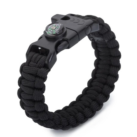 Paracord Bileklik Yeşil Pusula-Ateş Başlatıcı-Düdük