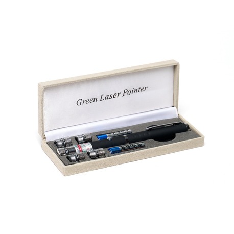 Yeşil Lazer Pointer Pilli 5 Başlıklı