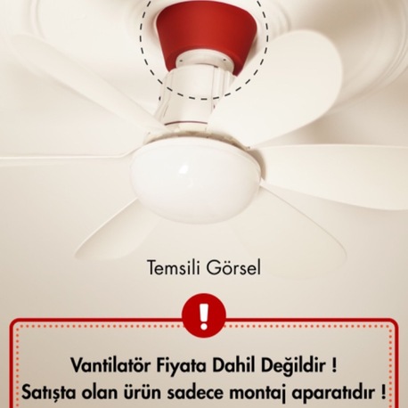 KushKafa e27 (Duy Tipi) Vantilatör Askı Aparatı - Kırmızı