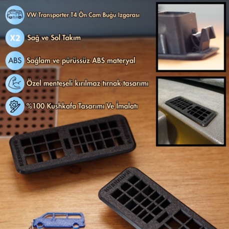 KushKafa Vw Transporter T4 Ön Cam Buğu Izgarası Sağ Sol Takım Kalorifer Menfezi ( 701819071 /
