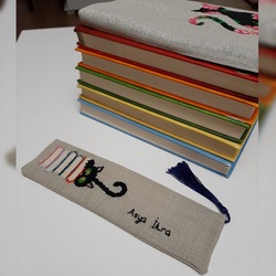 Etamin İşleme Ayraç - kedi&kitap-