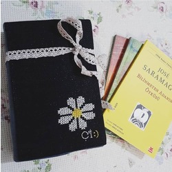 Etamin Kitap Kılıfı - papatya-