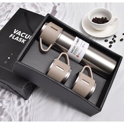Vacuum 3 Bardak Termos Set Çelik
