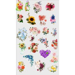 Çoklu çiçek baskı kağıdı 10-15-20 cm aralığında Dtf