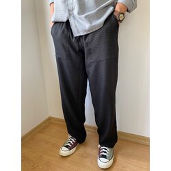 Siyah Keten Pantolon