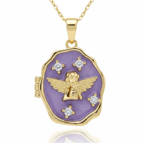 Purple Angel | Açılabilir Kapaklı Kolye