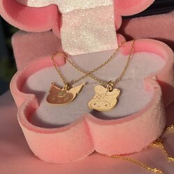 (Adet) Sanrio Arkadaşlık Kolyesi 925 Ayar Gümüş