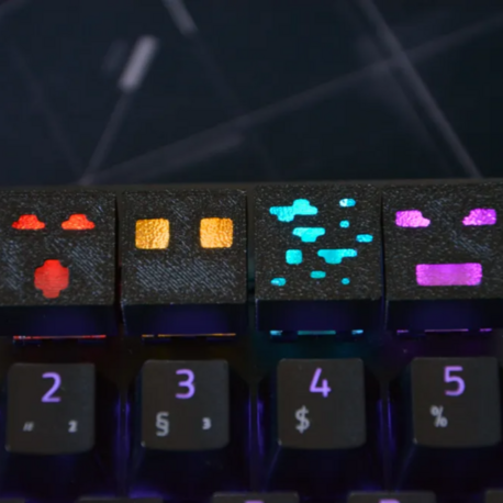 Minecraft Mobs Temalı 3D Keycap Seti