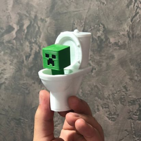 Creeper Skibidı Toıiet Ve Minecraft Ortak Creeper Figür
