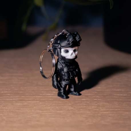 Ghost Gamer Mini Figür – Call of Duty Temalı Chibi Figür Anahtarlık