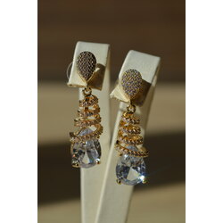 Altın Sarmallı Zirkon Taşlı Küpe | Lady Polymath & Co.