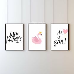 Pembe Flamingo 3'lü Bebek Odası Çerçeve Seti 