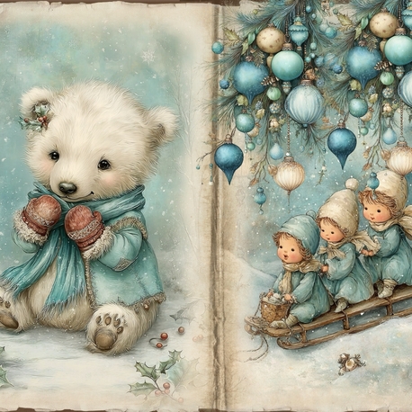 sevimli mavi scrapbook