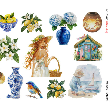 Mavi ve Yeşil Tonlar (DIY CUT)