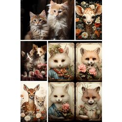 Sevgililer Günü Cute Animals (Scrapbook) (14 Sayfa)