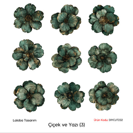 Çiçek ve Yazı (DIY CUT) (3)