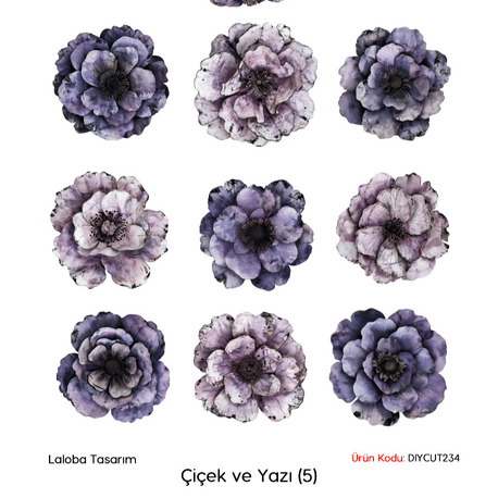 Çiçek ve Yazı (DIY CUT) (5)