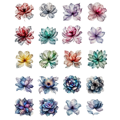 Kristal Çiçekler (4) (DIY CUT)