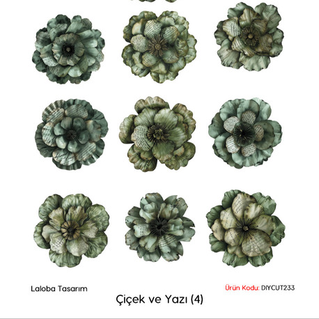 Çiçek ve Yazı (DIY CUT) (4)