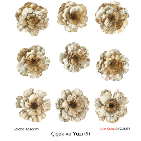 Çiçek ve Yazı (DIY CUT) (9)