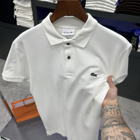 Timsah Logolu Beyaz Premium Polo Yaka