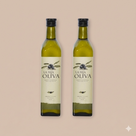 La Mia Oliva – Soğuk Sıkım Ayvalık Zeytinyağı | Naturel Sızma | Cam Şişe 2x500 ml