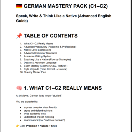C1-C2 German Mastery Pack