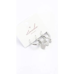 Çelik | Silver Dot Üçlü Set Küpe
