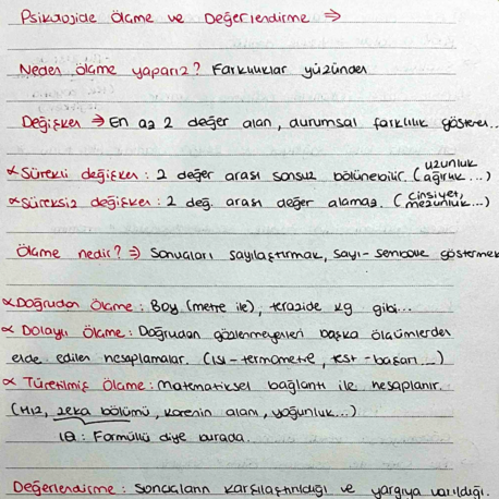 Ölçme değerlendirme vize notları