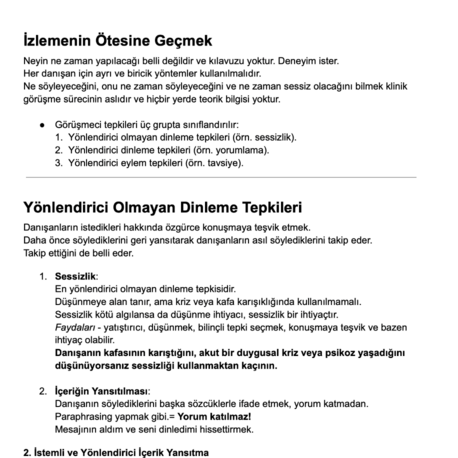 Görüşme Teknikleri Vize Notları