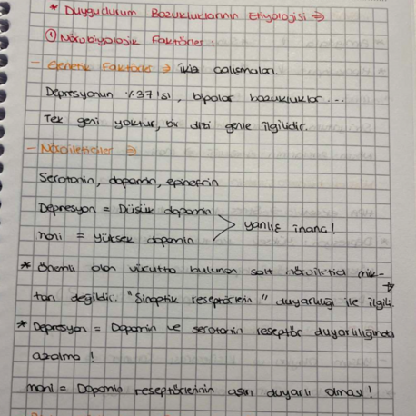 Psikopatoloji Vize Notlarım 