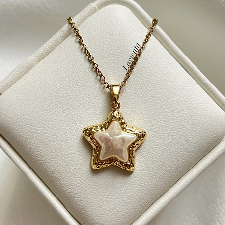 Gold Yıldız Model Çelik Kolye (45 cm)