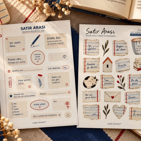 Satır Arası – Yırtık Sayfalar Sticker Sayfası